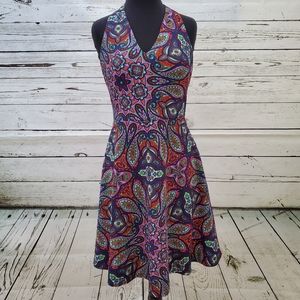 London Times A-line paisley dress